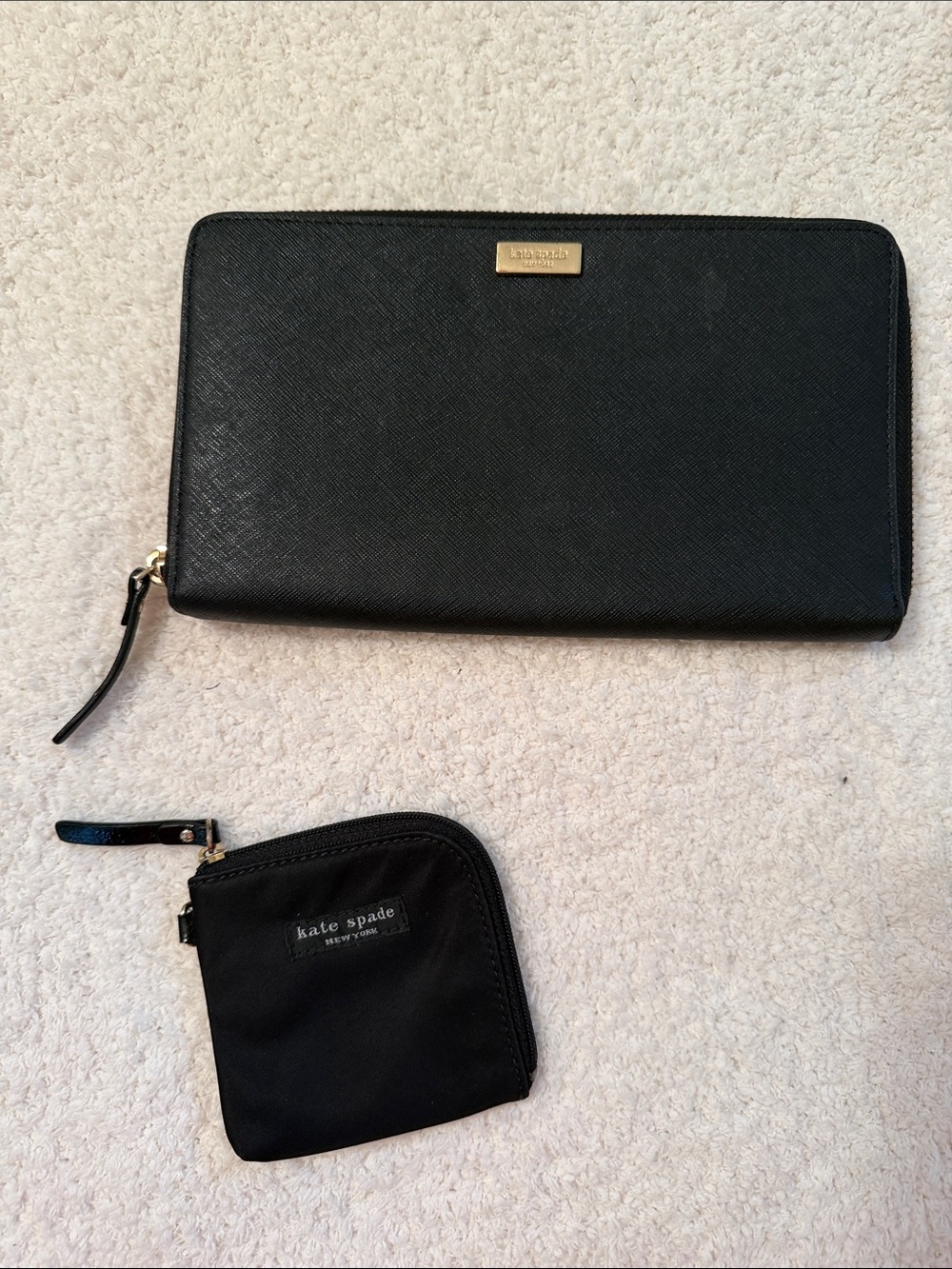 kate spade Black Zip-Around Wallet with Matching Coin Pouch